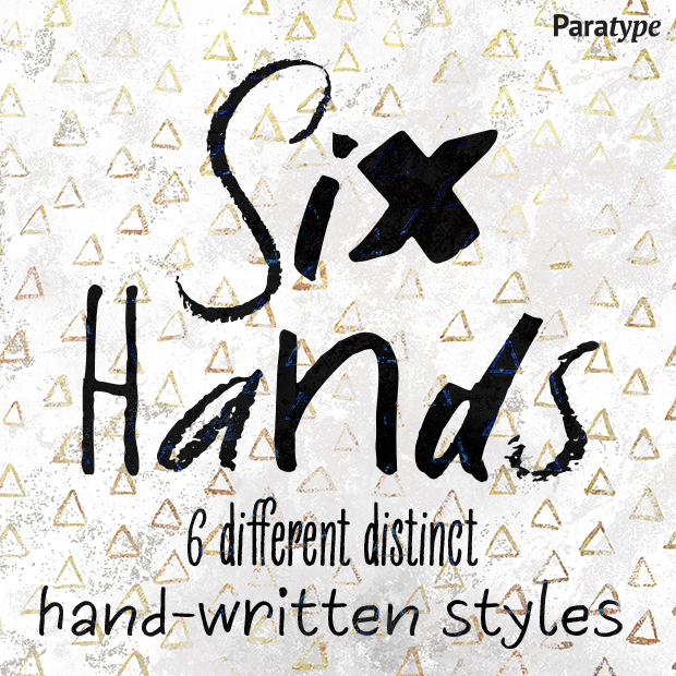 Six Hands Font preview