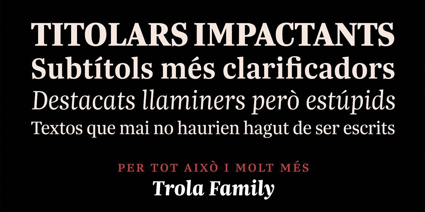Trola Heavy Italic Font preview