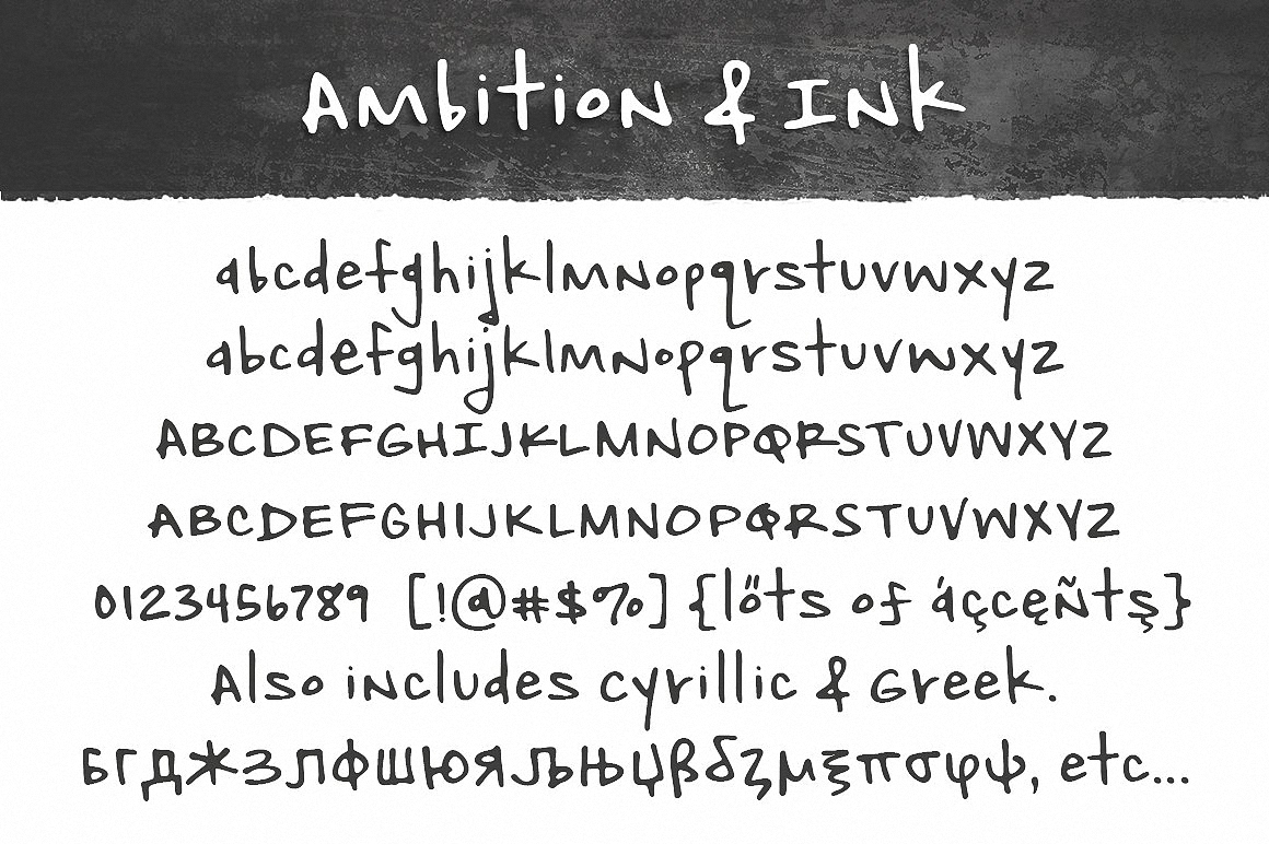 Ambition & Ink Regular Font preview