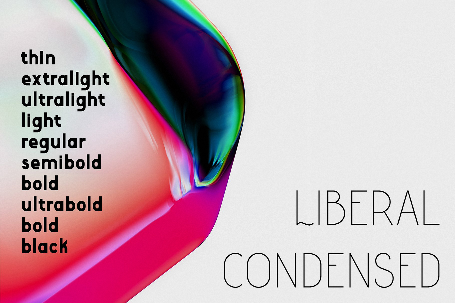 Liberal Condensed Thin Font preview