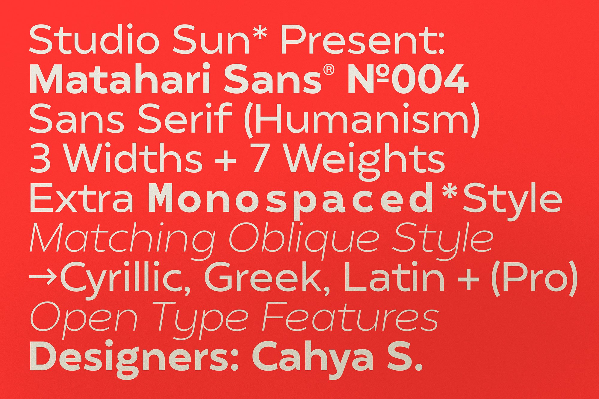 Matahari Extended 400 ExtReg Font preview