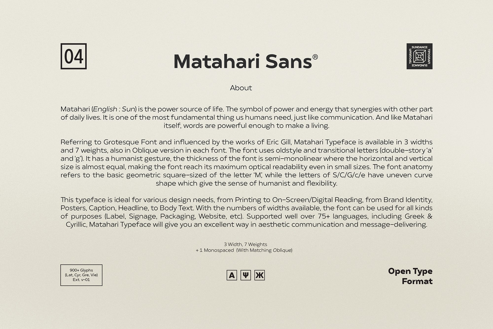 Matahari Condensed 100 CondThin Font preview