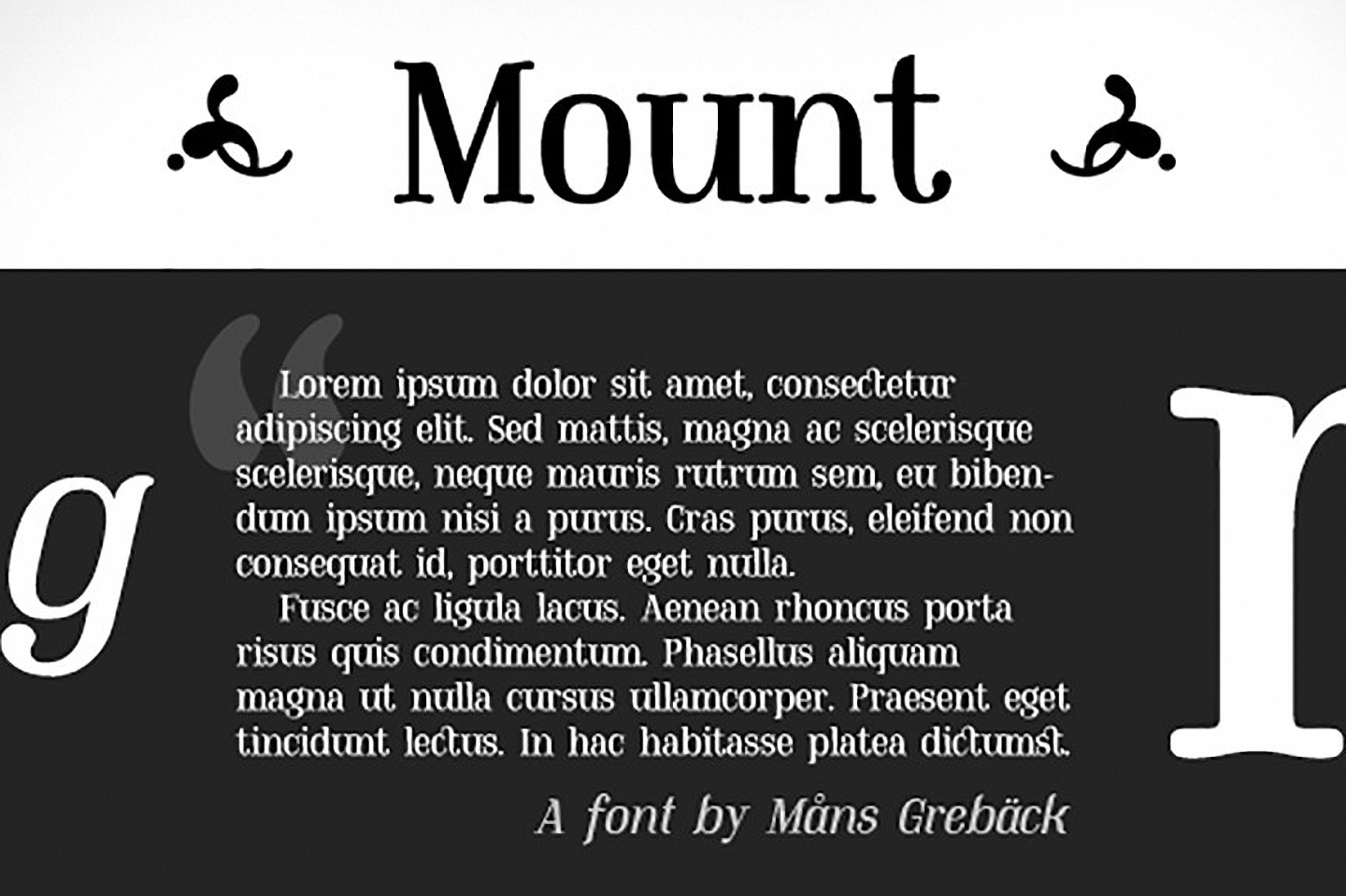 Mount Font preview