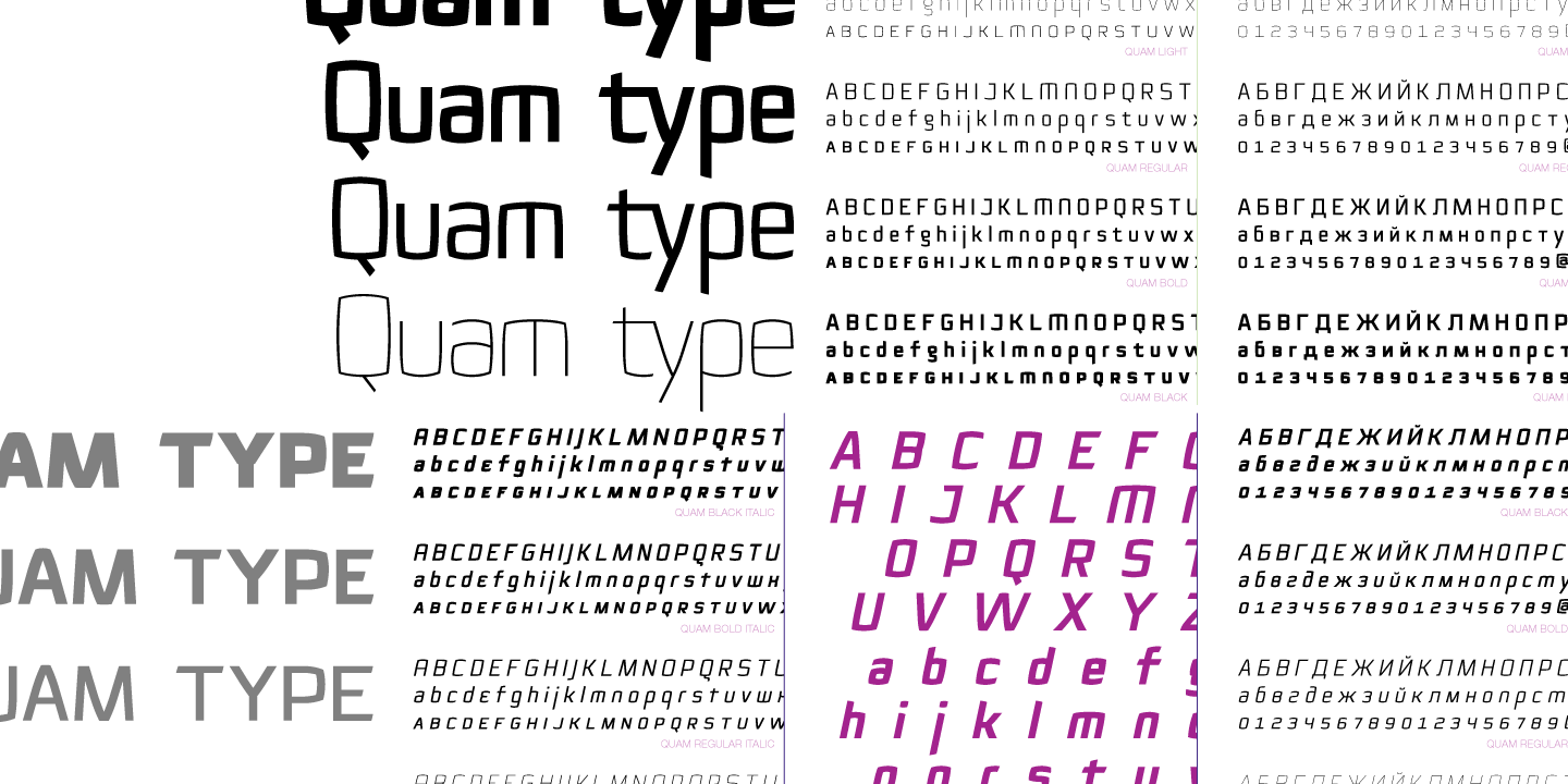 Quam Thin Italic Font preview