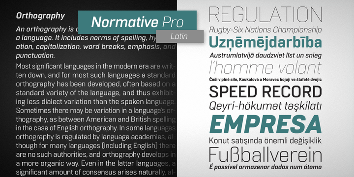 Normative Pro Light Italic Font preview