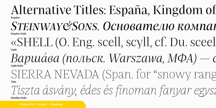 Praho Pro ExtraLight Font preview