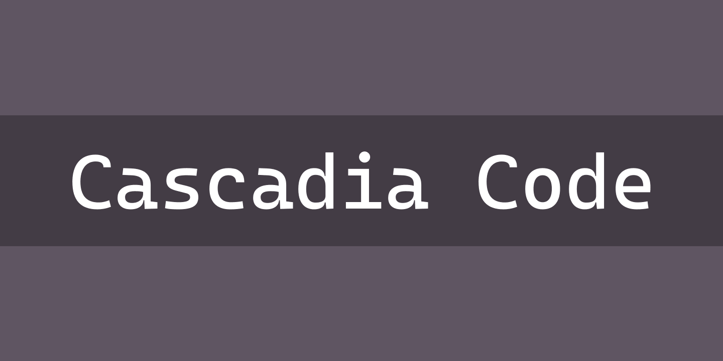 CASCADIA CODE Font preview