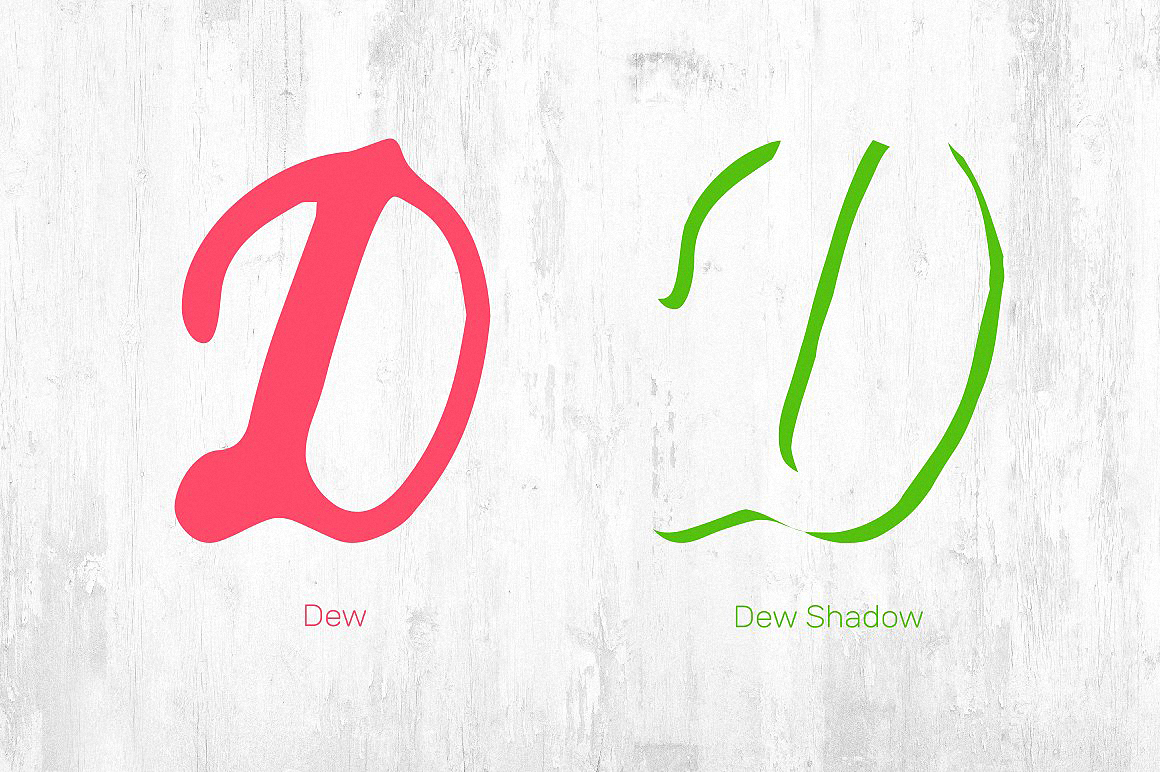 Compotes Dew Dew Slim Shadow Font preview