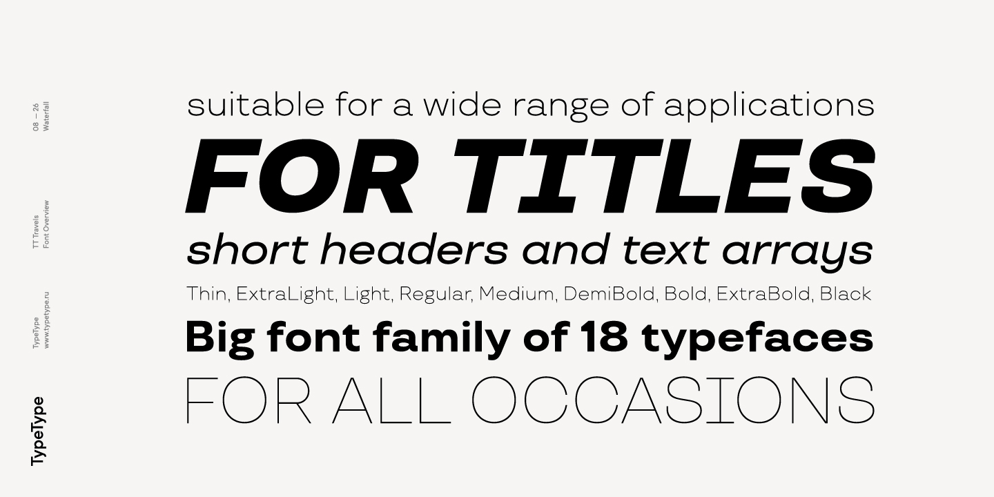 TT Travels Extra Bold Font preview