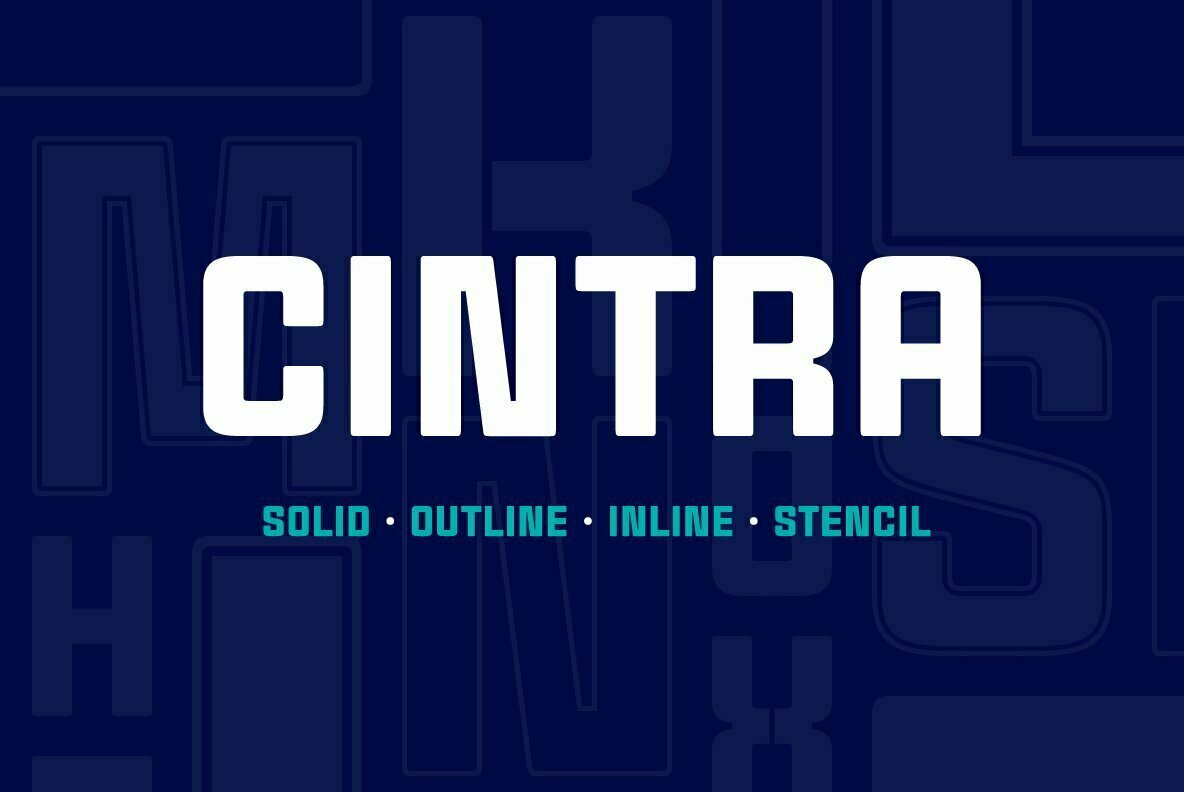 Cintra Inline Font preview