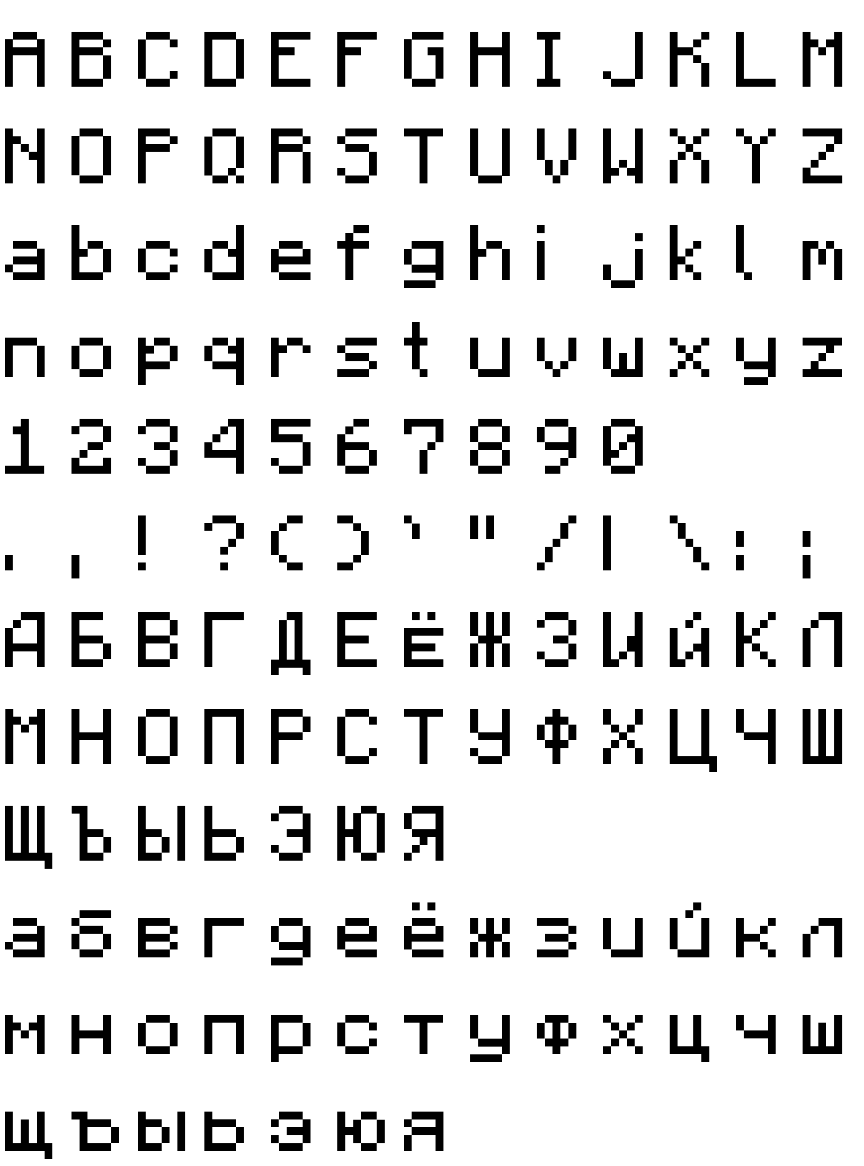 Minecraft Rus Font preview