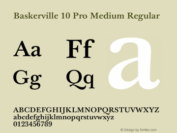 Baskerville 10 Pro Bold Font preview
