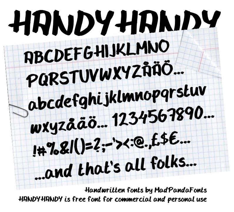 Handy Font preview