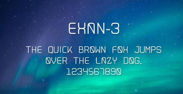 Exan-3 Font preview