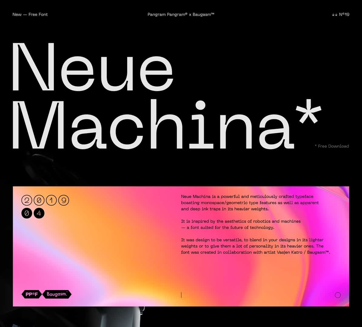 Neue Machina Font preview