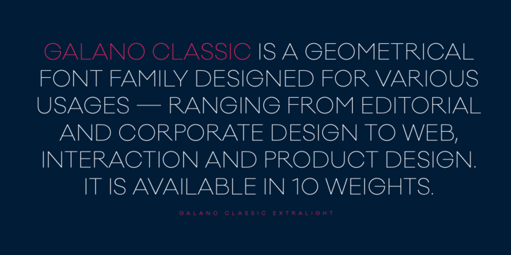 Galano Classic Alt Thin Font preview
