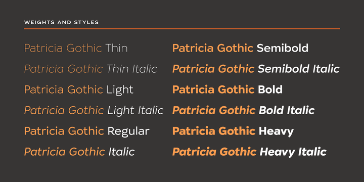 Patricia Gothic Semi Bold Italic Font preview