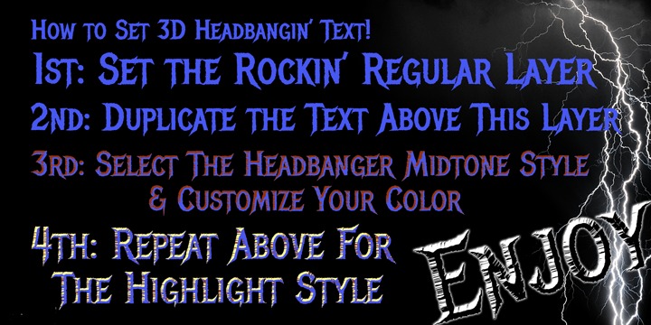 Headbanger Midtone Font preview