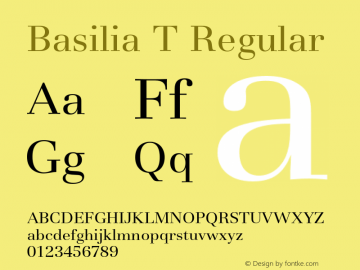 BasiliaT Font preview