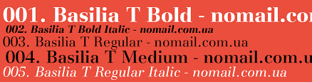 BasiliaT Medium Font preview
