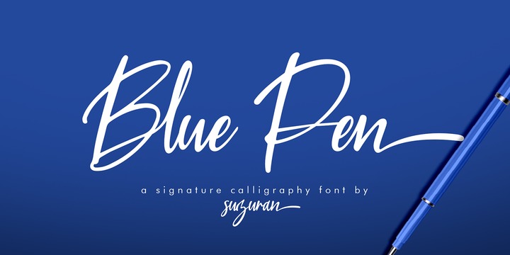 Blue Pen Font preview