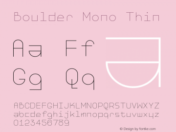 Boulder Mono Medium Italic Font preview