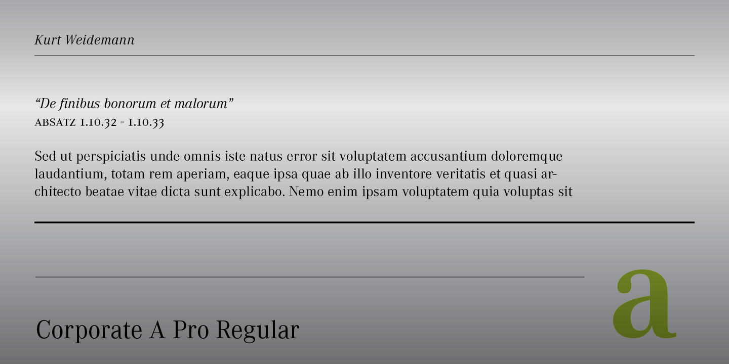 Corporate A Pro Cond Pro Medium Font preview