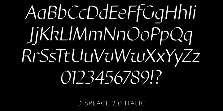 Displace 2.0 Medium Font preview