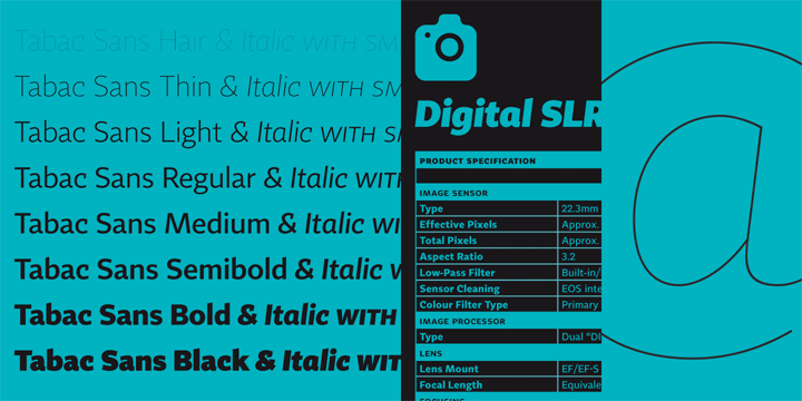 Tabac Sans Light Italic Font preview