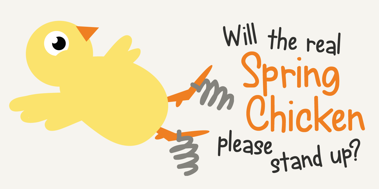 Spring Chicken Italic Font preview