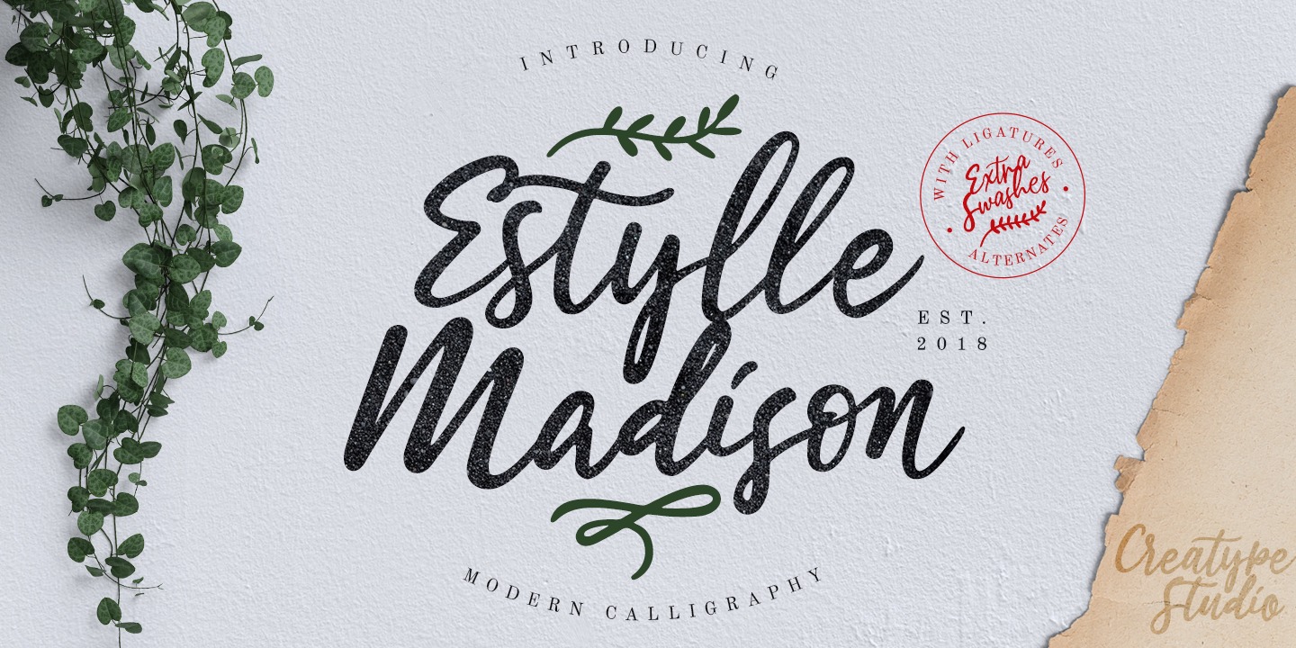 Estylle Madison Regular Font preview