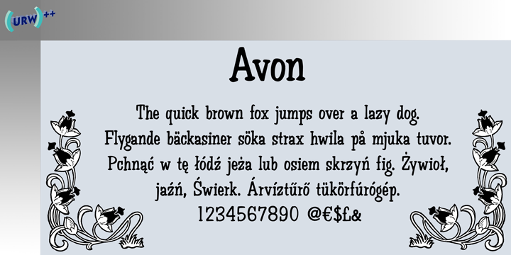 AVON Font preview