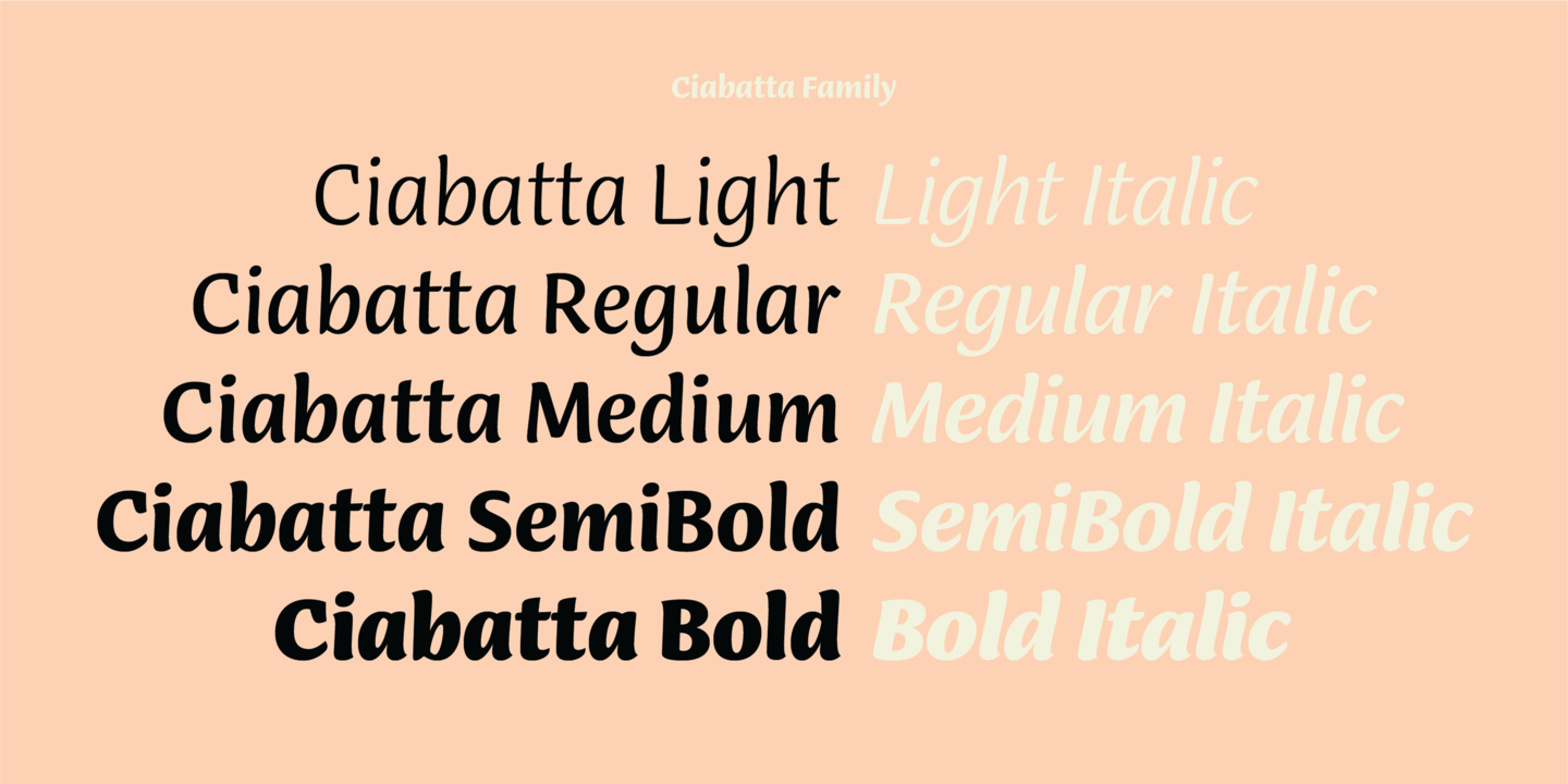Ciabatta Medium Italic Font preview