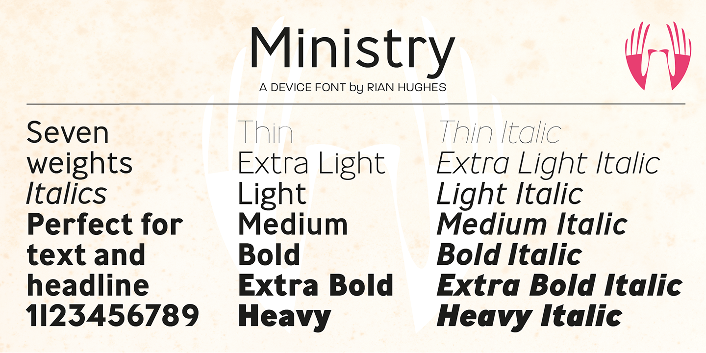Ministry Heavy Font preview