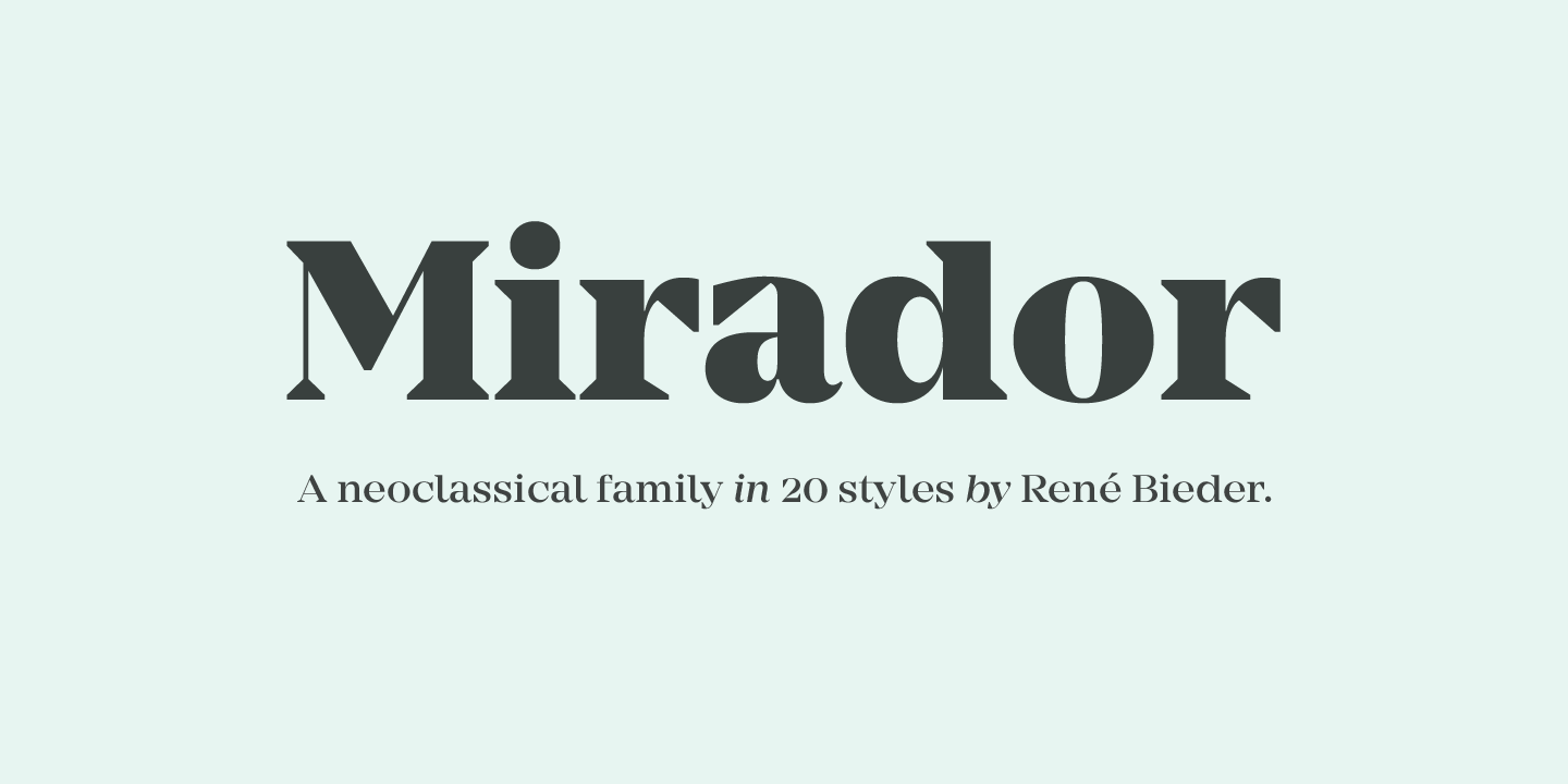 Mirador Font preview