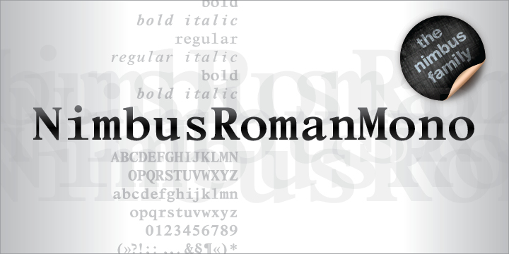 Nimbus Roman Mono Font preview
