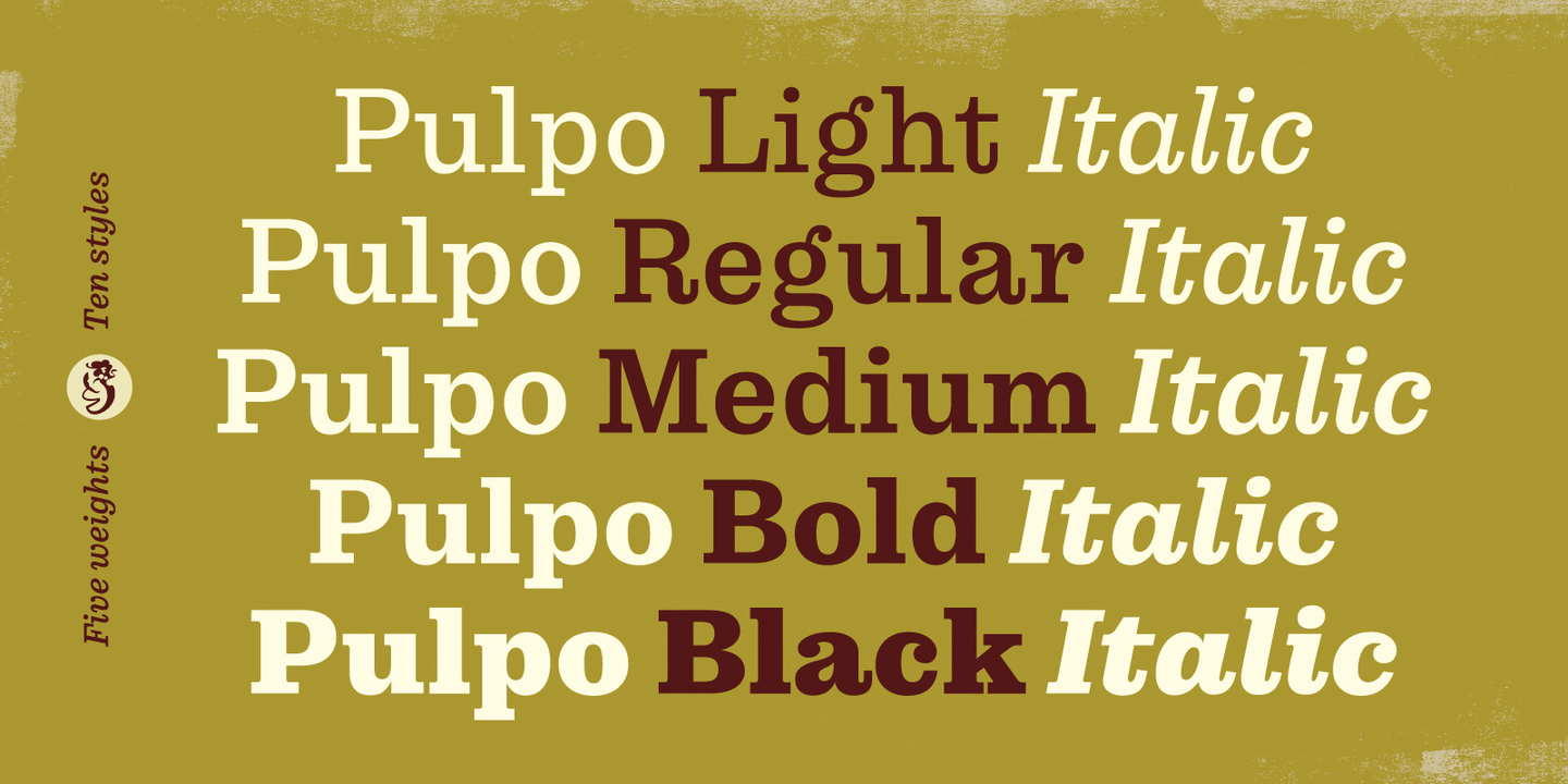 Pulpo Light Italic Font preview
