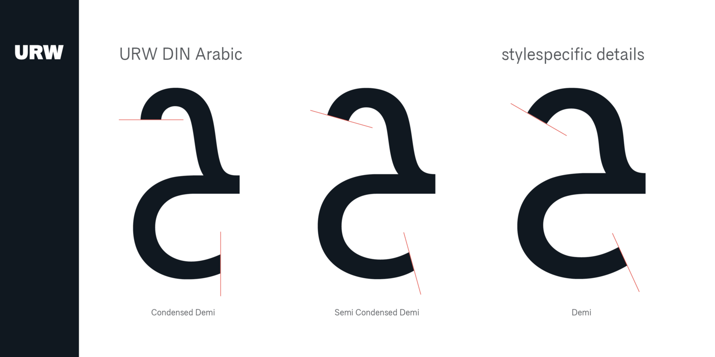 URW DIN Arabic Semi Condensed Extra Light Font preview