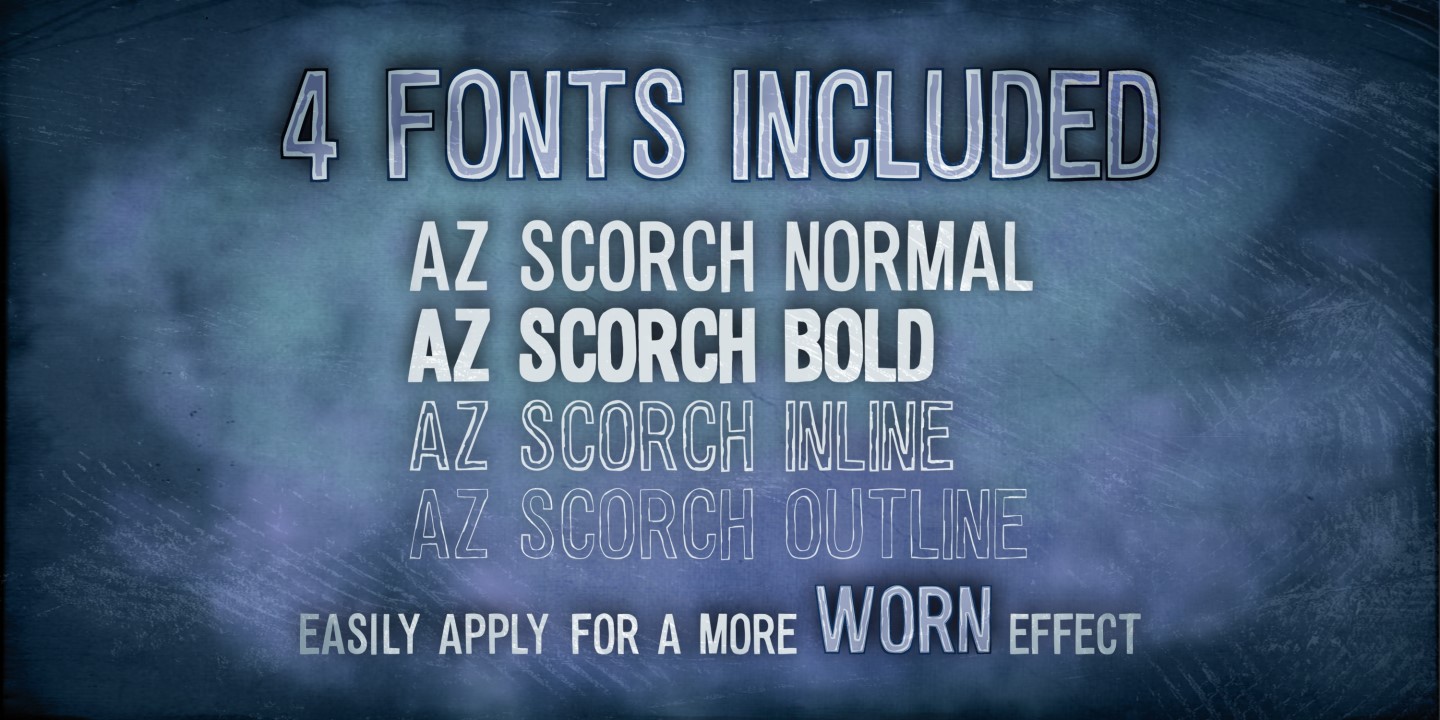 AZ Scorch Outline Font preview