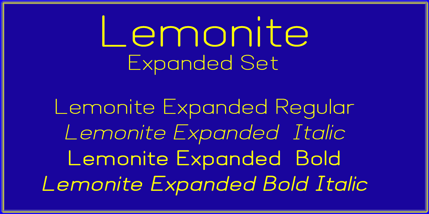 Lemonite Expanded Bold Italic Font preview