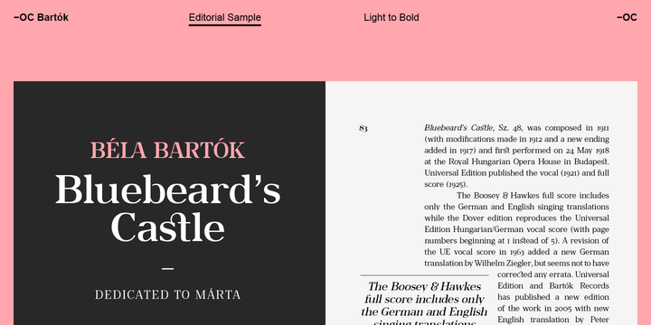 -OC Bartok Medium Oblique Font preview