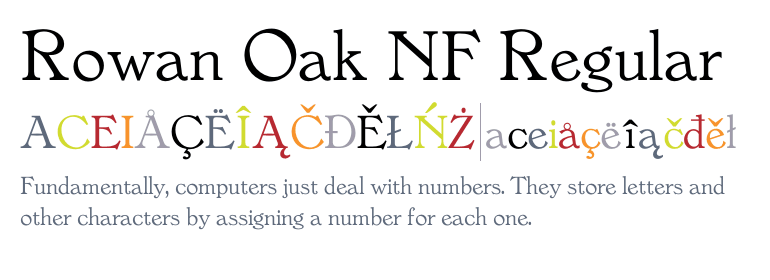 Rowan Oak NF Regular Font preview