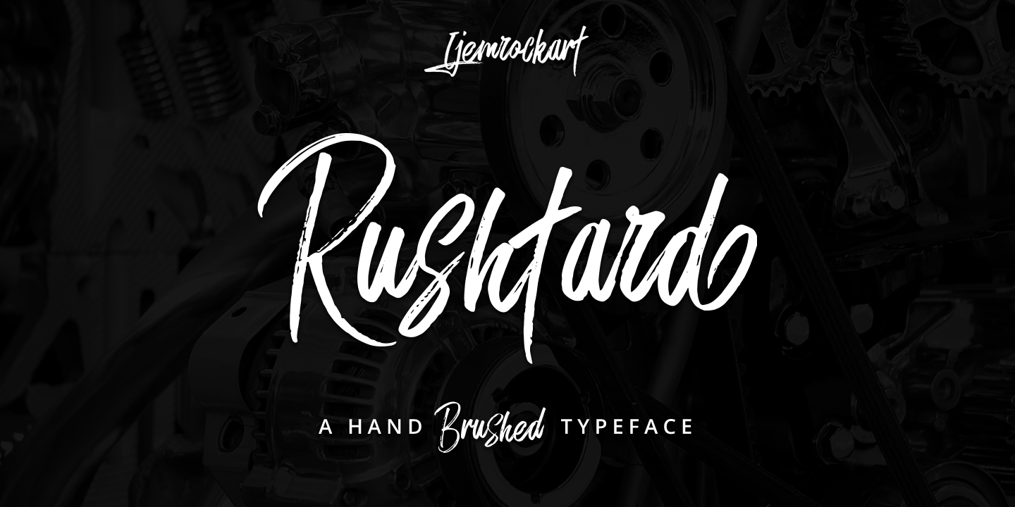 Rushtard Brush Font preview