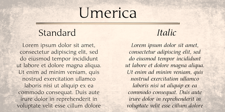 Umerica Condensed Italic Font preview