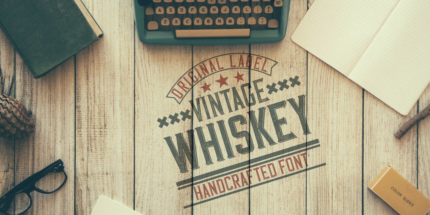 Vintage Whiskey Texture Font preview