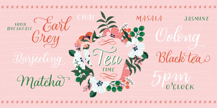 Looking Flowers Caps Font preview