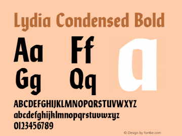 Lydia Condensed Font preview