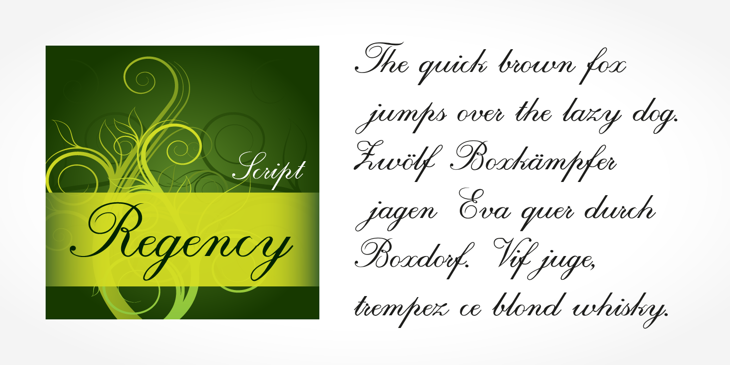 Regency Script Regular Font preview