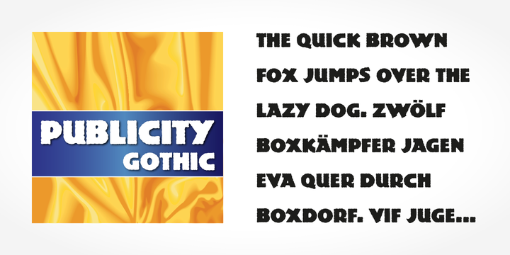 Publicity Gothic Regular Font preview