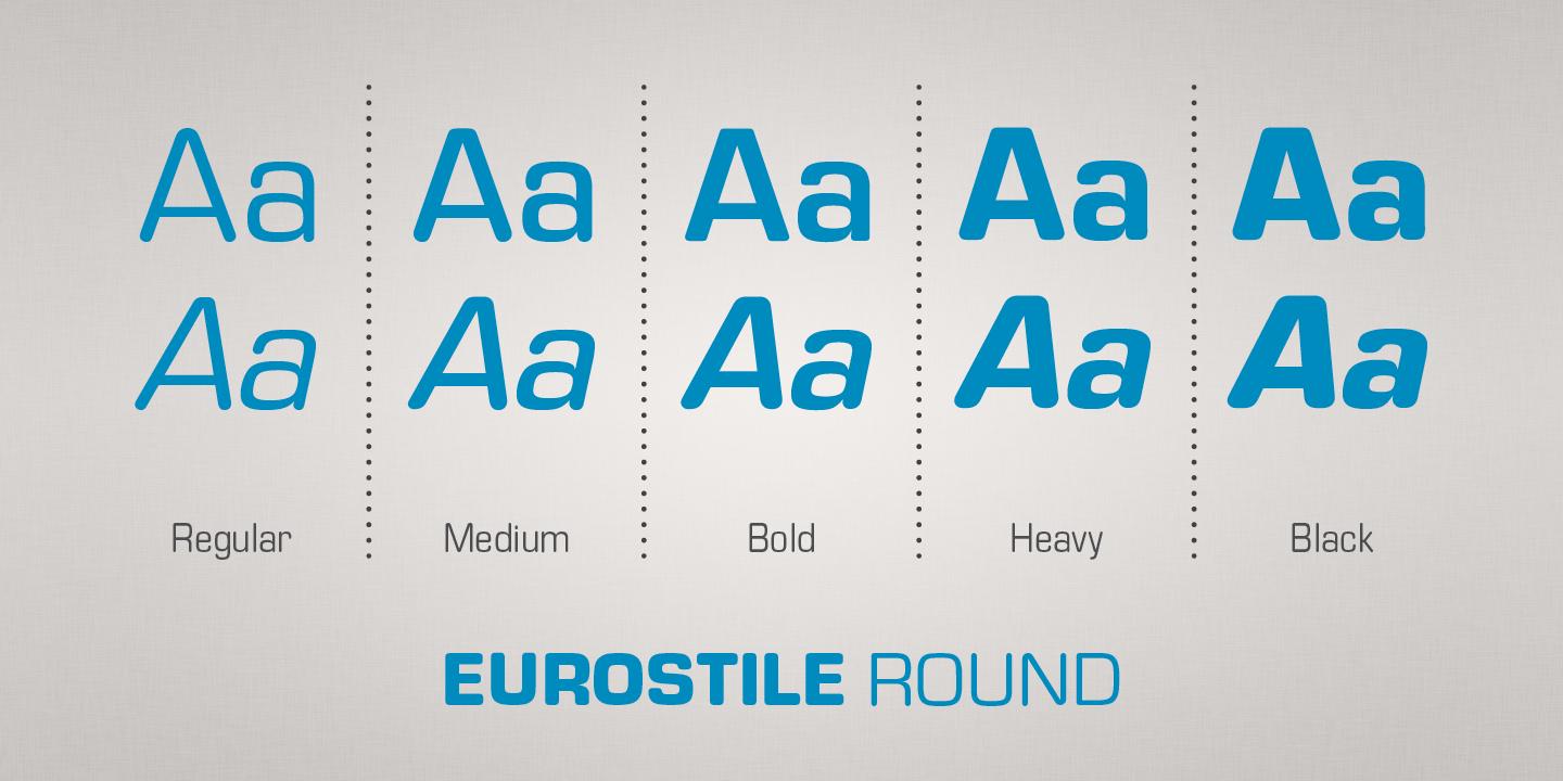 Eurostile Round Extended Italic Font preview